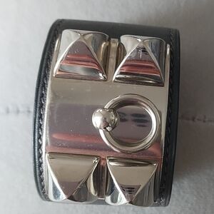 Hermes Silver and Black Bracelet